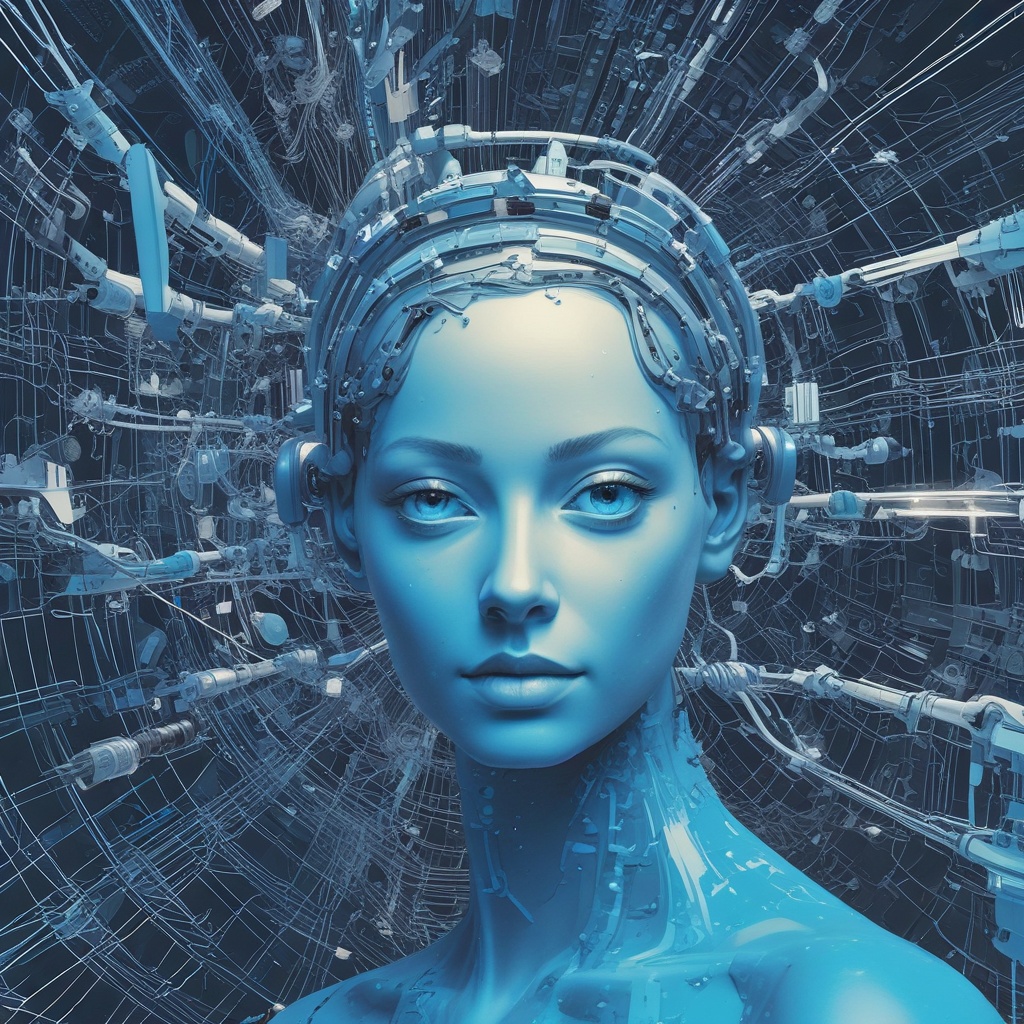 Blue-themed AI visual evoking a bright future